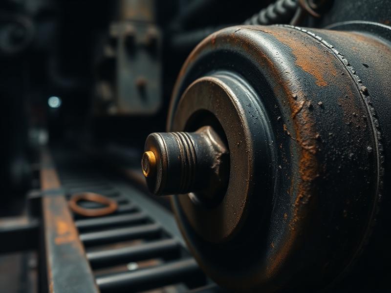 Rolete de transportador industrial com desgaste